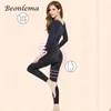 Beonlema Tummy Slimming Shapewear Women Full Body Shaper Butt Lifter Modeling Bodysuit Long Sleeves Leg Shaper Open Crotch S-3XL 240409