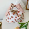 Bags Kawaii Lunch Bag Women Ins Rabbit Ears Fold Bow Handbags Japanese Cute Office Worker Convenient Lunch Box Tote Food Bags WY115