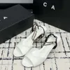 2024 Fashion Sandals Sandals Channel Luxury Luxury Leather High Heel Leisure Flats