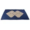 Tapis tapis tapis naturel jute à main tressée tressée beige bleu foncé tapis de chambre à coucher de motif diamant géométrique