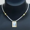 Подвесные ожерелья 3peeces Иисус Христос Ожерелье Бьючих ракушка Подарок для женщин Элегантный ювелирный 20144