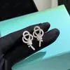 Fashion Knot Earrings Designer Earring Luxury Diamonds Studs For Women Jewelry Classic Stud Ladies Wedding Jewllery Gifts -7