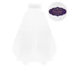 Bridal Veils Frcolor Women's Tulle Veil Pearl Wedding With Hair Comb for Bride Flower Girl Party Pography (White)