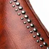 Sac vintage femmes rivet épaule grande capacité patchwork seau femelle crossbodybag handbag de qualité cuir shopper sacs