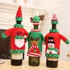 Dekoracje świąteczne Snowman Wine Bottle Cover Zestaw Sweter Święty Mikołaj z czapkami Xmas Home Party Ornament Dekoracja stolika 4.5