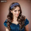 Hair Clips HNYYX Sparkling Rhinestone Headbands Crystal Beaded Hoop Blue Vintage Accessories Wedding Party Pieces A36