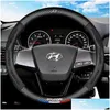 Couvoirs de volant pour Hyundai I10 I30 i20 Sonata Creta Accent Elantra Car er Breathable Anti Slip ers Accessory Drop Livrot Dhqan