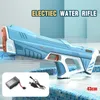 Electric Water Gun Plus Toy Full Automatic Summer Induction Water Absorbing Burst Pistol Beach Outdoor Water Fight Summer Toys 240417