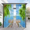 Vorhang Customized Outdoor wasserdichte 3D -Meerescape -Vorhänge Blackout Wärme isolierte Gartenvorhänge Eyeletts Veranda Pergola Terrasse Paneel D.