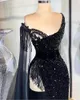 Abiti per feste 123 Trend Black One-Shoulder Mermaid/Trumpet Long Seques Abiti da sera lunghi/abiti da ballo da spicco formali