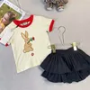 子供のデザイナーTシャツの子供用スカートセットクラシックファッション子供用夏の綿の男の子と女の子半袖高級ブランド子供服サイズ90cm-150cmA3