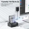 인클로저 RSHTECH 하드 드라이브 도킹 스테이션 SATA에서 USB 3.0 듀얼 베이 어댑터 2.5/3.5 "SSD HDD 오프라인 클론 인클로저