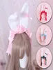Fashion Rabbit uszy opaska na Plush długie zespoły z bandana z chustki z bandana lolita cosplay kostium anime hairband 5120550