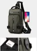 BACKPACKS Men Nylon Sac à dos Sac à dos de carrosserie Cross Body Sac avec USB Charges Port Voyage Male Knapsack Daypack Messager Sacs de poitrine NOUVEAU