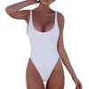 Swimwear féminin 2024 Sexie de maillot de bain en une seule pièce Solid Bikini Backless White One Piece Femmes