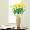 Fiori decorativi 10pc tulipani artificiali Vase Vase Mini simulazione Decorazione per tulipani Forniture per matrimoni Decorazione