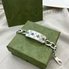 Chain Designer Bracelet G Wristchain Women 925 Silver Men Bracelets Luxury Jewelry Bee Carving 5 Size With Box 6B55