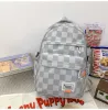 Sacs à dos littéraire carbag à carreaux femelles japonaises petits lycéens fraîches d'écoliers d'école sac à dos de loisir en nylon masculin