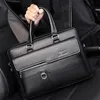 MenS Leather Briefcase Lawyer Handbag Luxury Laptop 14Inch Office Work Messenger Crossbody Side Designer Bag 240418