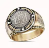 Unique Men039s Zwei -Ton 18K Goldbeschichtung Diamond Ring El Cazador Symbol Fashion Ring Punkschmuck Geschenke für Männer Größe 7136616497