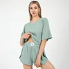 Ladies Pyjamas Casual Wear Frühlings- und Herbst Sommer Womens Shortsleeved Sexy Shorts Homewear Set 240410