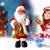 Ljushållare läder som doftas in i dockor Christmas Santa H Turns Musical Ornaments Gold Vintage