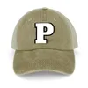 Berets Alphabet Letter P Cowboy Hat Gentleman Gold Golf Women Men's