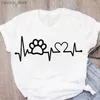 Women's T-Shirt Plus Size Women Dog Mom Letters Pet Flower Short Slve Fashion Printed Summer Lady Womens Clothing Tops T-Shirt Ts Wear Shirt Y240420