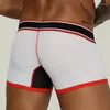 アンダーパンツorlvs 2カラーメンボクサーメッシュアンダーウェアオスパンツCueca Tanga Breathable U Convexクイックドライペニスポーチボクサーショーツ