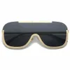 Männer Frauen Leisure Sonnenbrille Ins Mode gutaussehende einteilige Windschutzscheibe-Brillenlinsen Ozean flach Sport fahren Sonnenbrillen