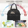 Bags Gothic Black Skull Damask Insulated Lunch Bag Unisex Lunch Box with Detachable Shoulder Strap Reusable Thermal Cooler Tote Bag