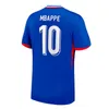 2024 Euro Cup Franse mbappe voetballen Jerseys fans spelerversie Griezmann Giroud Kanzema Maillot de foot Men Hirt Kids Kit Varane Dembele voetbaluniform