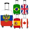 Accessoires Russie / Espagne / UK National Flag Luggage Couverture pour les couvertures de protection antidéstantes de la chariot de chariot de chariot de chariot