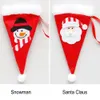 Couvriers de sacs décorations de chapeau de Noël Santa Snowman Table Vérification de table Dîner décor Fork Knife Lactual Pocket Holder Th0240