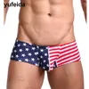 Underbyxor Yufeida Sexiga män underkläder Boxare American Flag Boxer Shorts Trunks Low Rise Slip Homme trosor Cueca Masculina