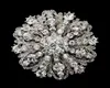 2 Zoll Vintage Style Rhodium Silber Tone großer Blüten Strass Diamante Kristall Brosche für Frauen8968988