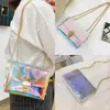 Drawstring Women Bags Holographic Bag Clear Transparent Small Hologram Handbag Purse Crossbody /BY