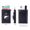 Holders Rfid Men Credit Card Holder Airtag Wallet Slim Thin Business Bank Cardholder Case Container Male Smart Bluetooth Card Holder Bag