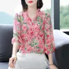 Women's Blouses Summer Printed Chiffon Shirts Fashion Loose Casual Tops Clothing Women Blusas Elegantes Para Mujer 2024
