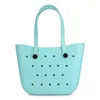 Hole Bag EVA Handbag Plastic Molded Beach Basket Hand for Women Organizer Cosmetic 240417