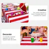 Table Cloth 2 Pcs Striped Tablecloth Christmas Decorations Carnival Tablecloths Decorate Picnic Plastic Party Covers Birthday Holiday