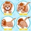 27cm Oreiller de lion en peluche LED Light Up Animal musical mignon doux Brown Lion Toys Baby Hoom Decors Cadeaux pour filles 240419