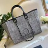 10a tasarımcı büyük deauville tote plaj çantaları lüks çanta çantaları seyahat omuz çantası kadınlar erkek inci zincir çanta kovası moda crossbody seyahat debriyaj çantası