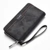 Wallets baellerry Large Capacity Men's Leather Clutch Bag Credit Card Holder Wallet For Man Purse Zipper Coin Pocket