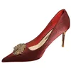 Dress Shoes Wedding Bride Pointed Heels Dames Stilettos 2024 Red