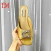 Designer Luxury Double G Slide de brevet Sandale Set Crystal Set Sparkling Sliptware Slip on Sandal Flip Flop Flat Slide Slipper with Box