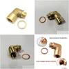 Vehicles Accessories Brass O2 Sensor Spacer Cel 90 Degree Oxygen Extender Lambda Small Hole Check Engine Light M18X1.5 Drop Delivery A Dhv9M