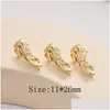 Stud Earrings 2Pcs Rock Shape Ear Studs For Women Gold Plated Charms Jewelry Making Diy Brass Accessories Designer Drop Delivery Dhxt3