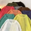 Designer Luxury Chaopai Classic Fashionable Casual Spring Autumn Fresh Color Hollow Round Neck Knitwear mångsidiga herr- och kvinnors lösa tröja tröja