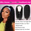 Headband Wig Human Hair Kinky Curly MYLOCKME Glueless Full Machine Made Brazilian Remy Wigs For Women 180% Density 240419